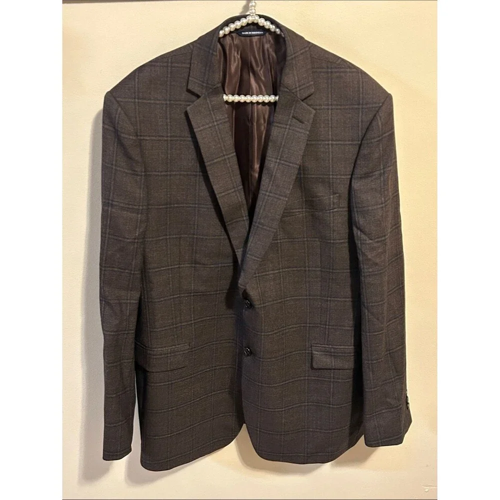 Ralph Lauren Slim Fit 100% Wool Plaid Sport Coat 46L